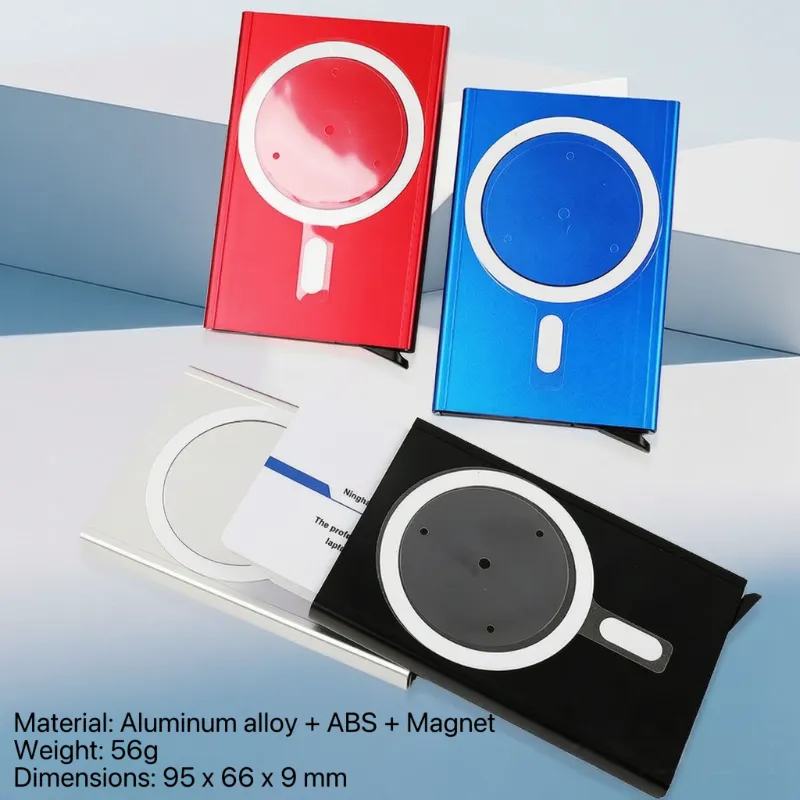 Portatarjetas emergente automático de aluminio magnético